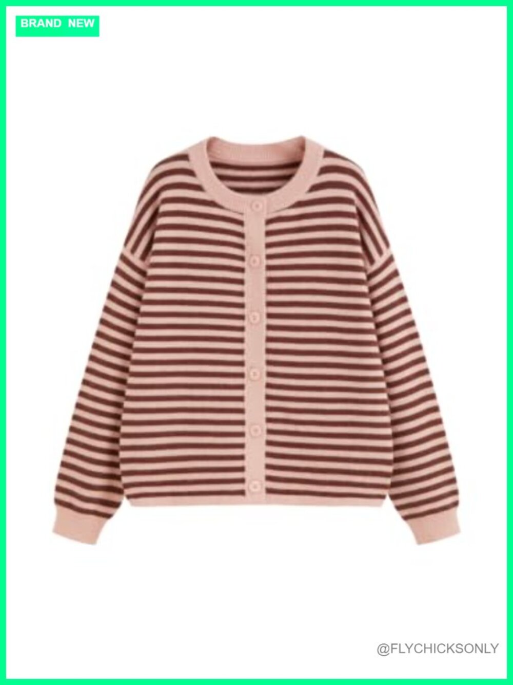 Striped Cardigan Lightweight Oversized Fuzzy Knit Sweater